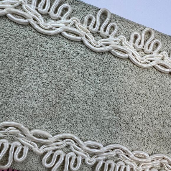 Vintage Anne Klein Leather Suede Classic Belt Sage Green XL Embroider Boho Wide